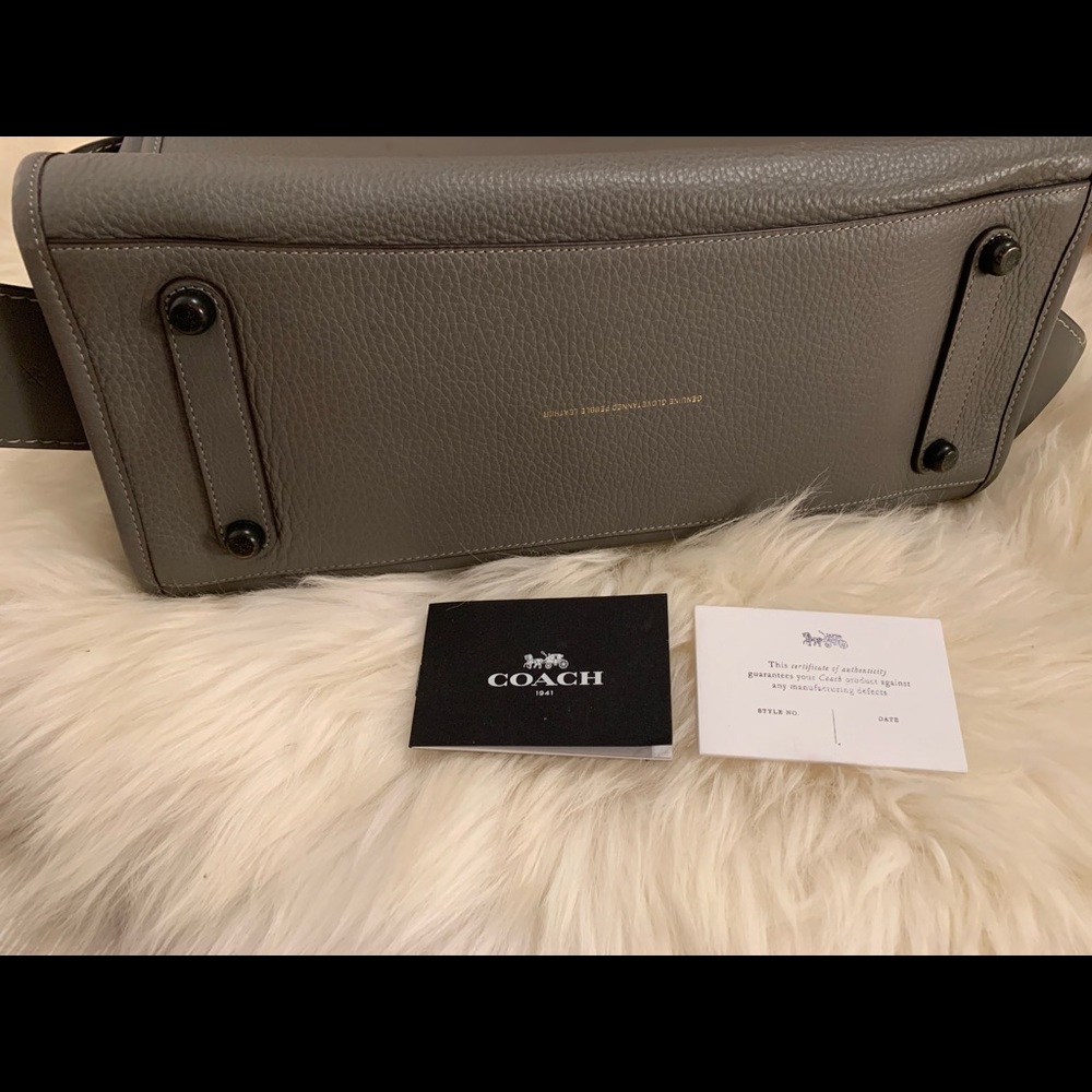 Authentic Gray leather Coach Purse